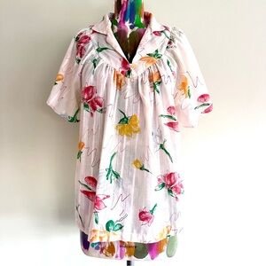🪷VINTAGE Spring Floral Babydoll Short Sleeve Top